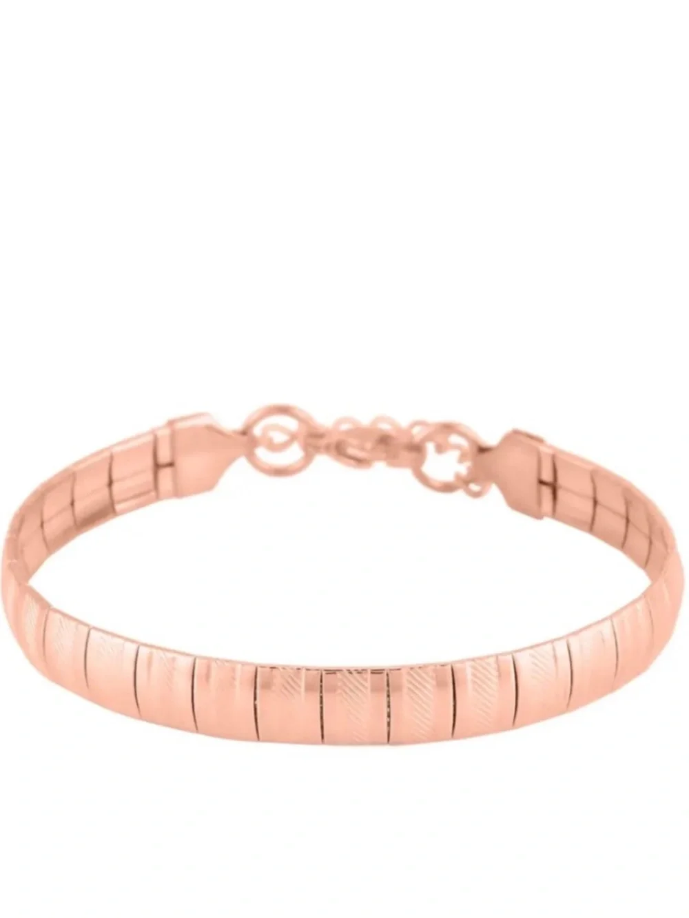 ION Plated Rose Gold over Stainless Steel Bracelet